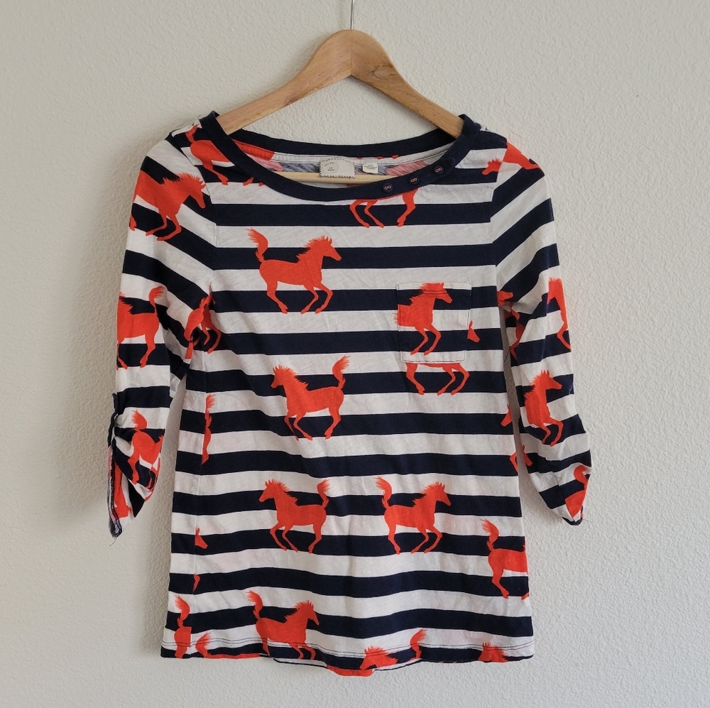 Anthropogie  postmark horse striped tee.